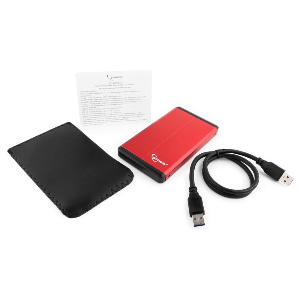    HDD Gembird EE2-U3S-2-R (2.5"hdd SATA, USB3.0, RED)