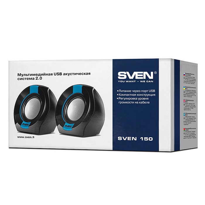  2.0 Sven 150 Black-Blue (2x2.5W) USB