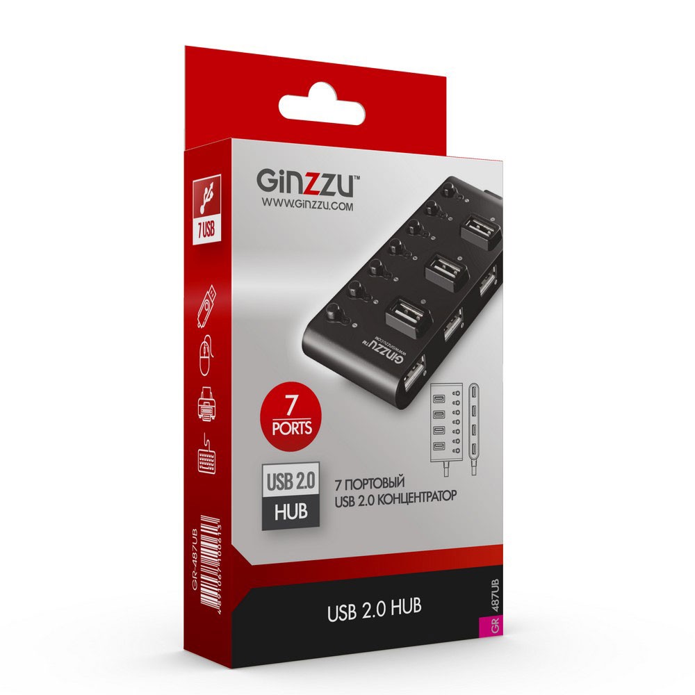  USB GINZZU GR-487UB (, 7 , USB 2.0)