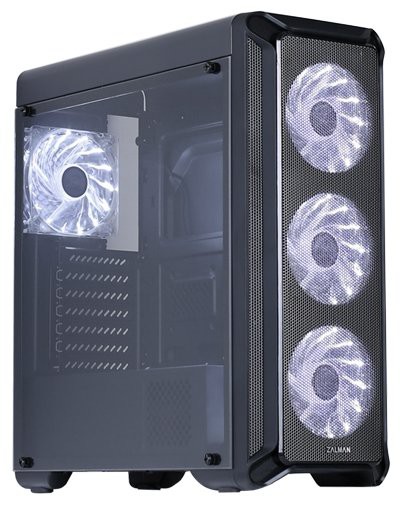  Zalman i3 Black (Miditower, ATX, USB3, 4xFan, White LED, Window)