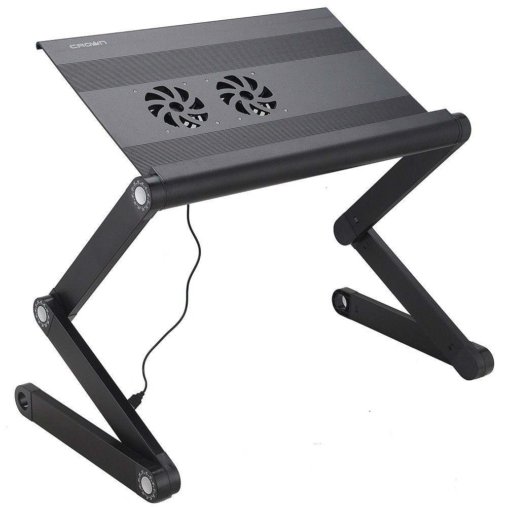Подставка для ноутбука Crown CMLS-100 Black (столик для ноутбука 17", активное охлаждение, алюминий)