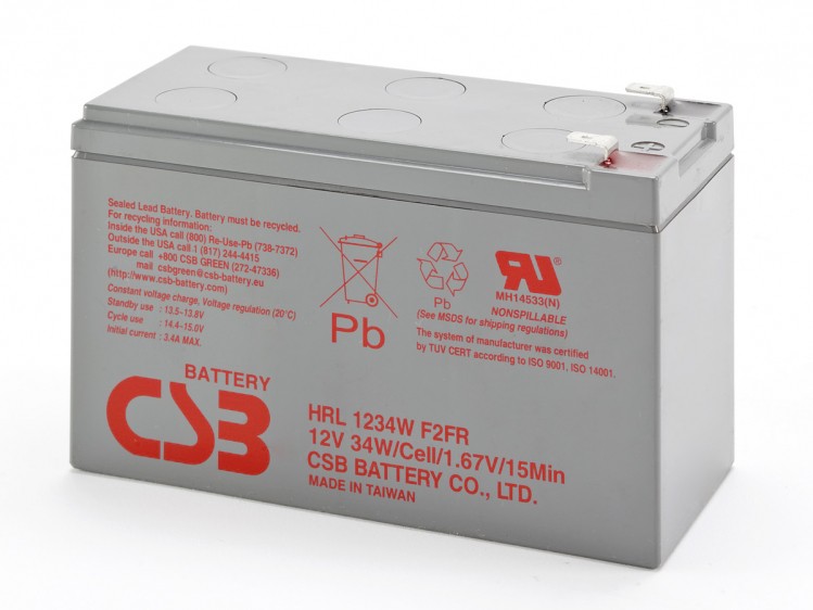 Аккумулятор для ибп 9Ah CSB HRL 1234W F2 FR (12V, 9Ah)
