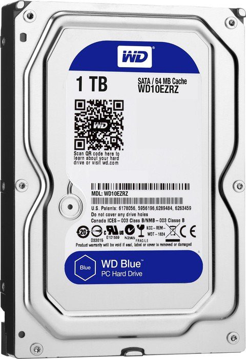 Жесткий диск 1Tb Western Digital WD10EZRZ Blue (SATA 6Gb/s, 5400 rpm, 64Mb)