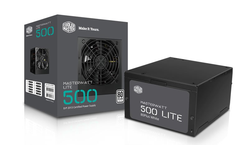Блок питания 500W Cooler Master MasterWatt Lite 500 (MPX-5001-ACABW-EU) (24+8 pin, 2x 6/8-pin, 6х SATA, 3х MOLEX)
