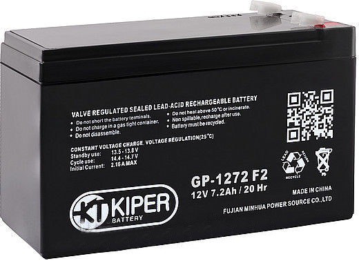 Аккумулятор для ибп 7.2Ah Kiper GP-1272 F2 (12V, 7.2Ah)