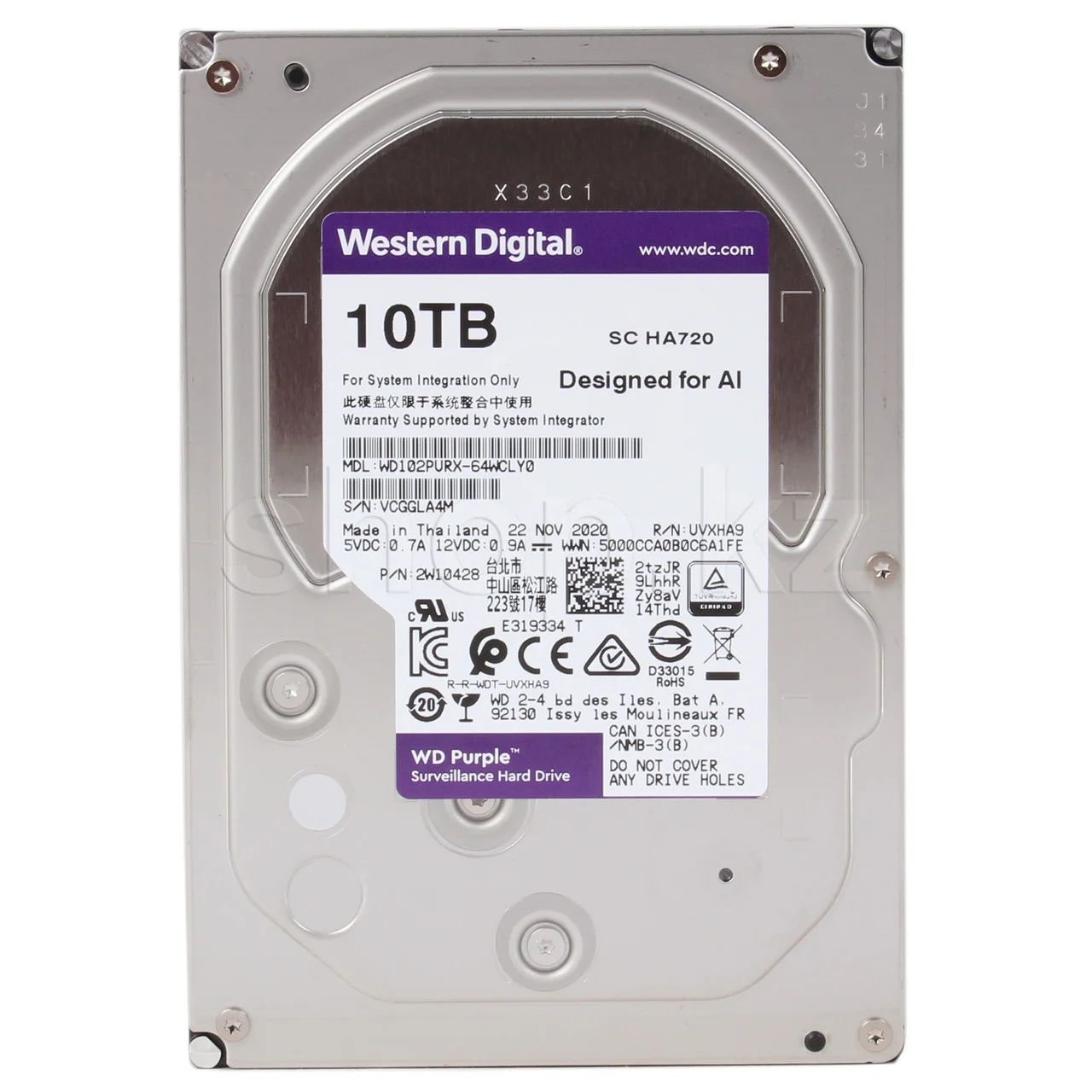 Жесткий диск 10Tb Western Digital Purple (WD102PURX)