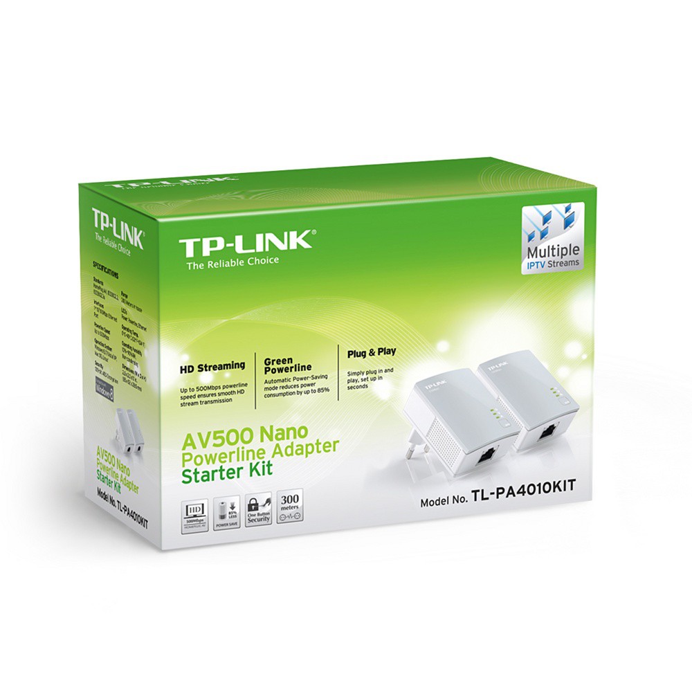 Адаптер Powerline TP-Link TL-PA4010KIT AV500 Nano