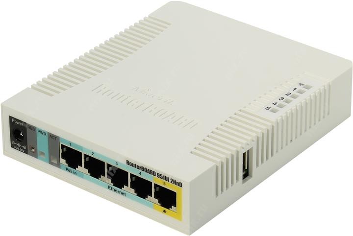 Маршрутизатор Mikrotik RouterBOARD 951Ui-2nD 802.11n, 5 LAN, USB