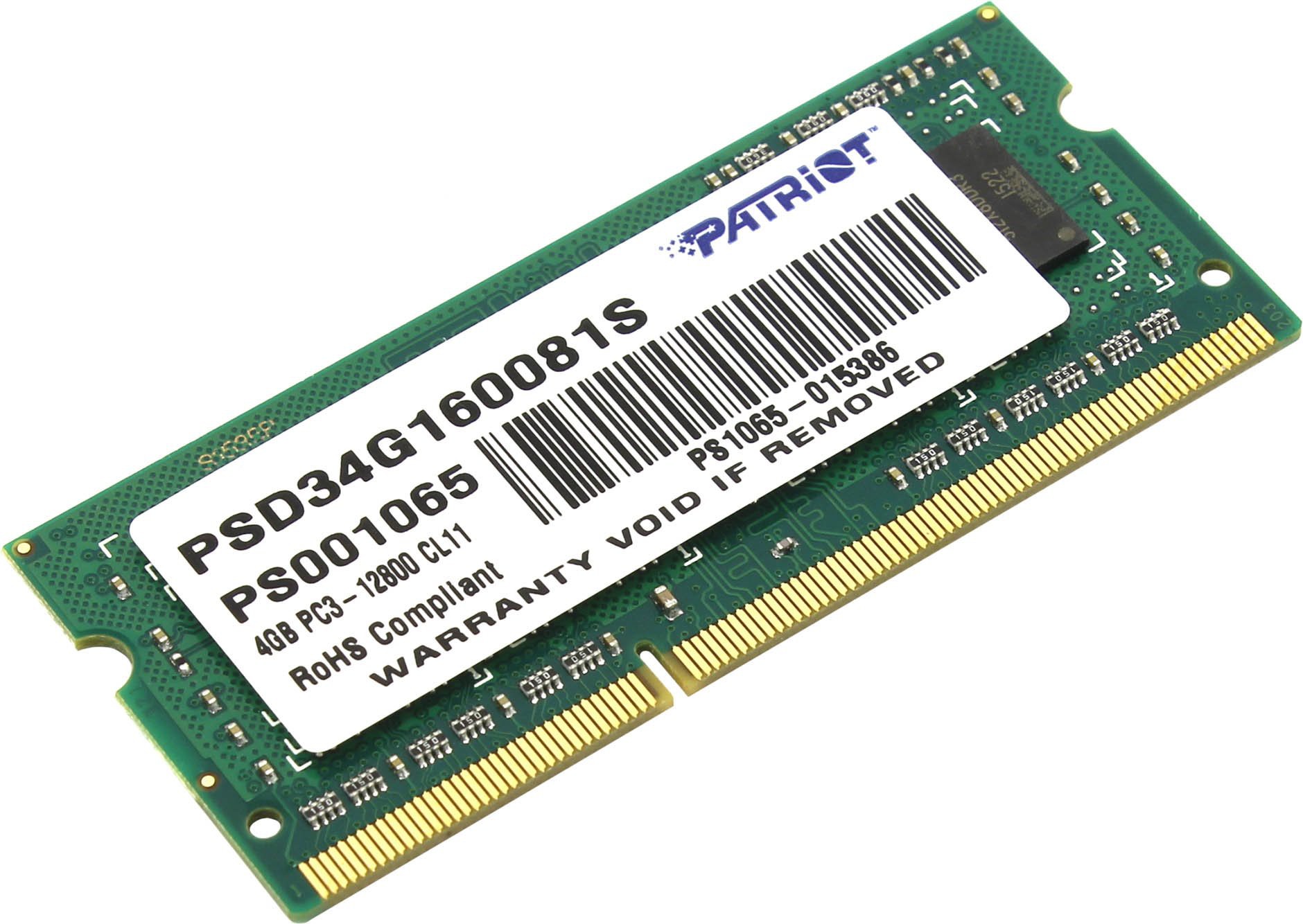 Модуль памяти 4Gb Patriot Signature Line PSD34G160081S 1600 PC-12800 11-11-11 1.5V