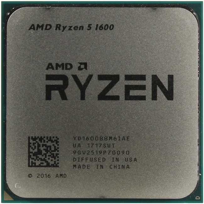 Процессор AMD Ryzen 5 1600 (YD1600BBAEBOX) 3.2(3.6)GHz, 6 ядер, 16Mb, 65W (SocAM4)