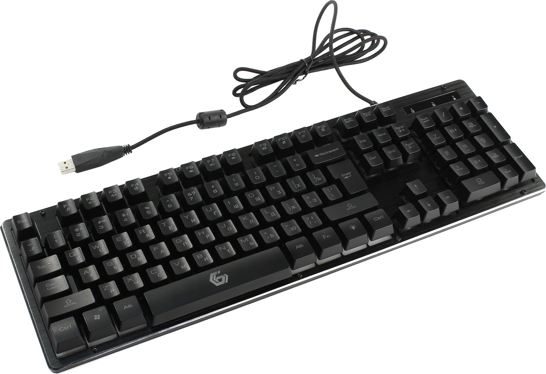 Клавиатура Gembird KB-G400L Black (USB, Gaming, подсветка, мет-й корпус)