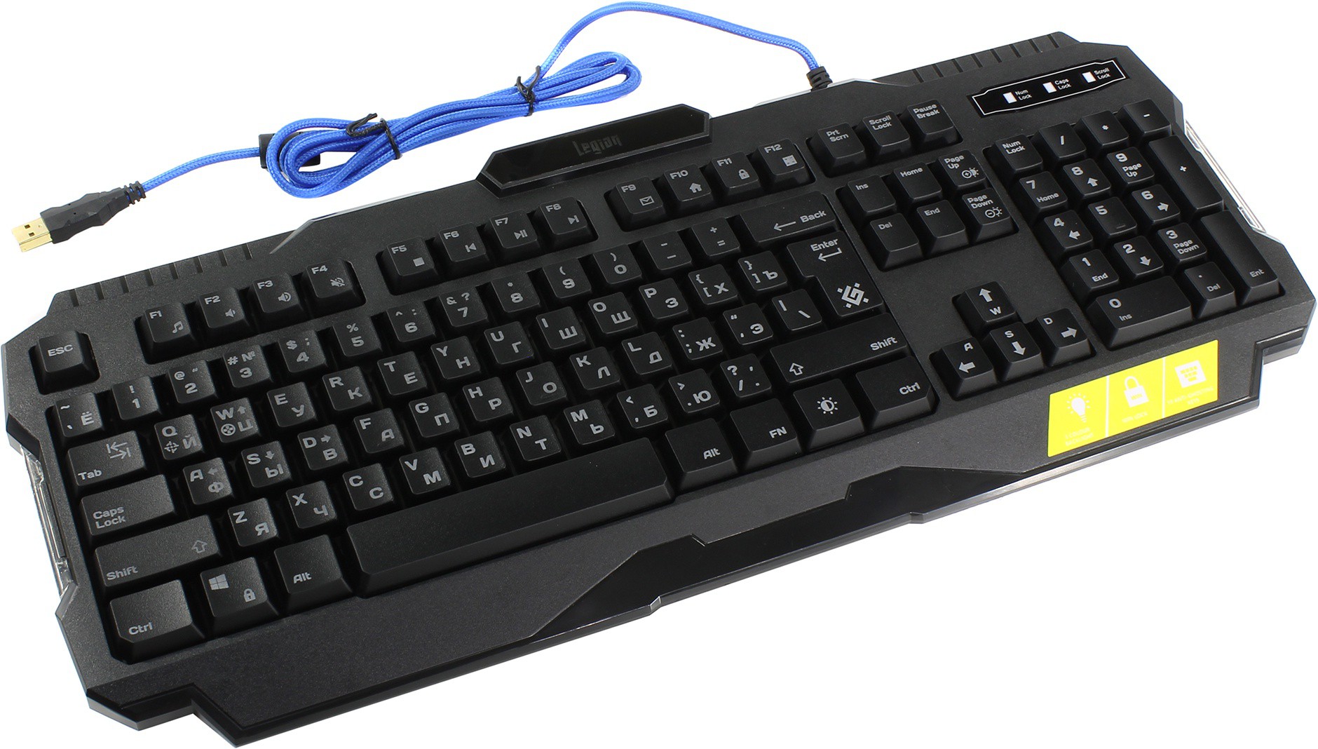 Клавиатура Defender Legion GK-010DL 45010 (USB, с подсветкой, Black)
