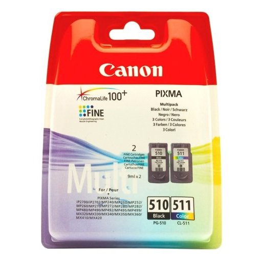 Картридж струйный Canon PG-510/CL-511 Multipack (2970B010) черный/цветной Pixma MP260