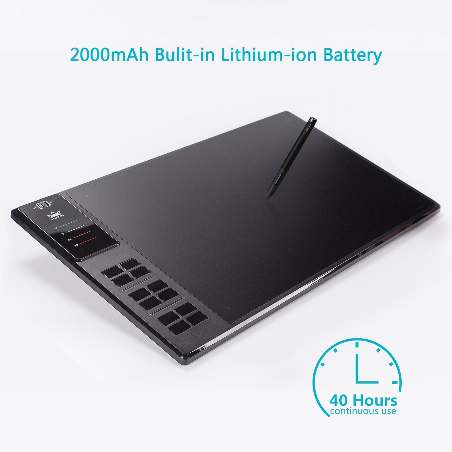 Графический планшет Huion WH1409 Black (350x220мм, 5080lpi, 2048 уровней, 233 PPS, Wi-Fi, USB)