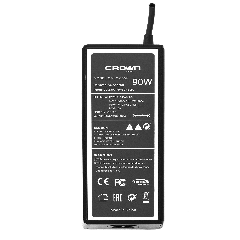      Crown CMLC-6009 (19 , 90W, 12-20V, USB QC 3.0)