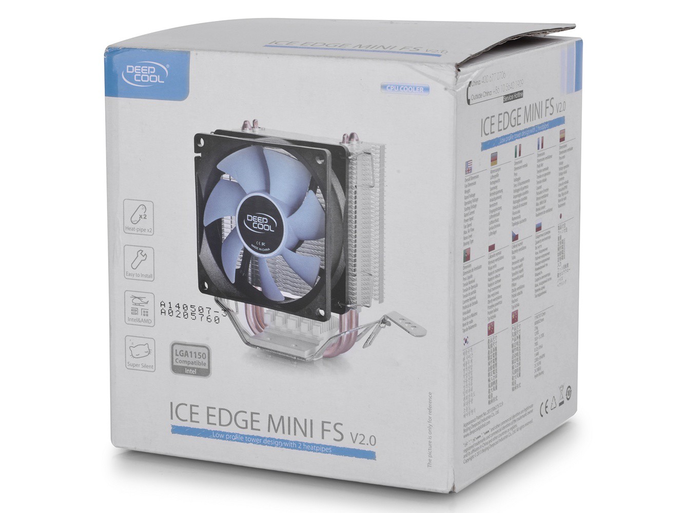 Вентилятор DeepCool ICE EDGE Mini FS V2.0 (DP-MCH2-IEMV2) (2200rpm, 24.7dBa, 25.13 CFM, 3pin, 100W) (Soc775/1150/1151/AM3+/FM2+)