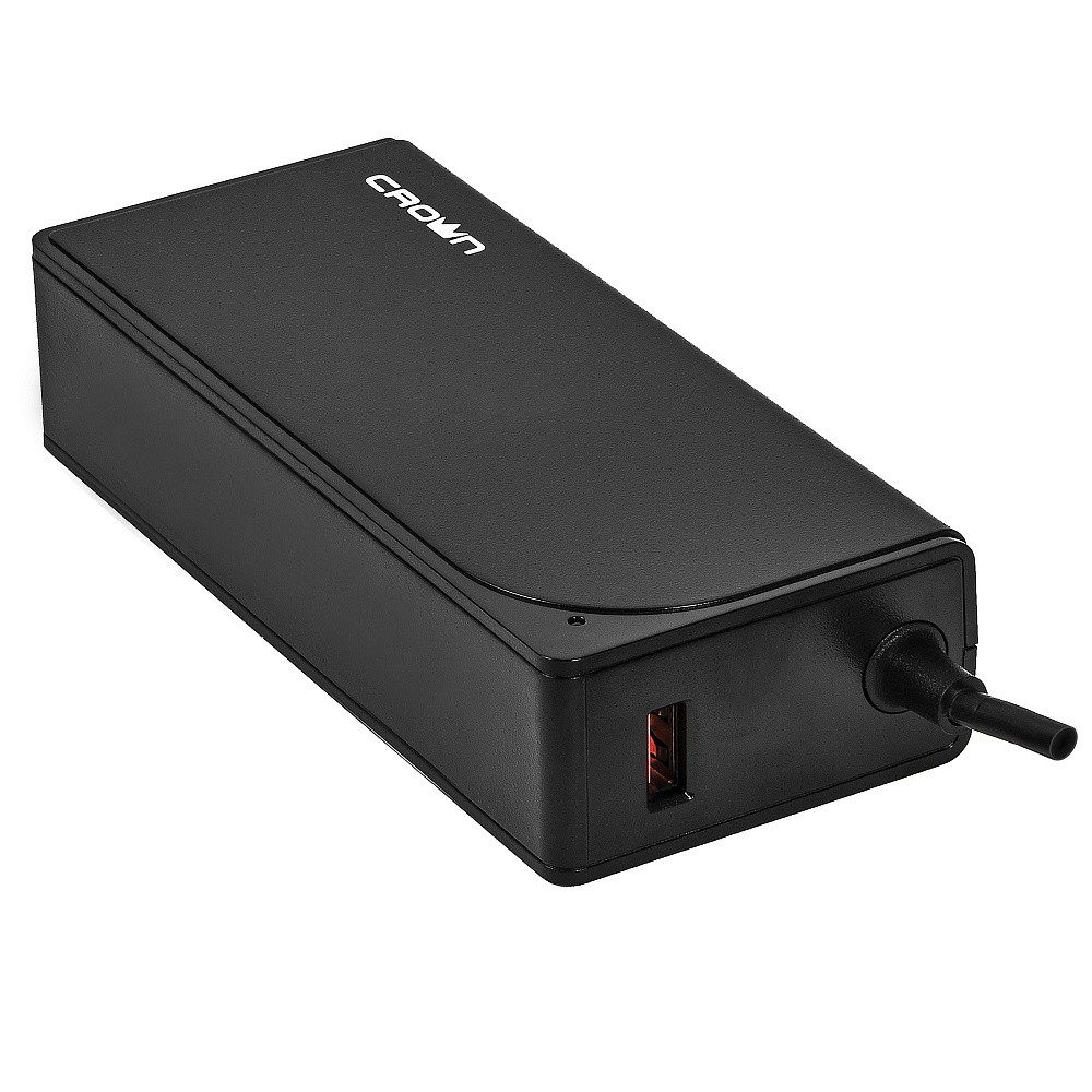 Универсальное зарядное устройство для ноутбука Crown CMLC-6006 (19 коннекторов, 65W, USB QC 3.0)