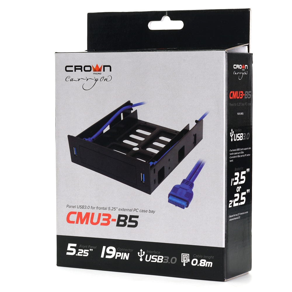 Разветвитель USB Crown CMU3-B5