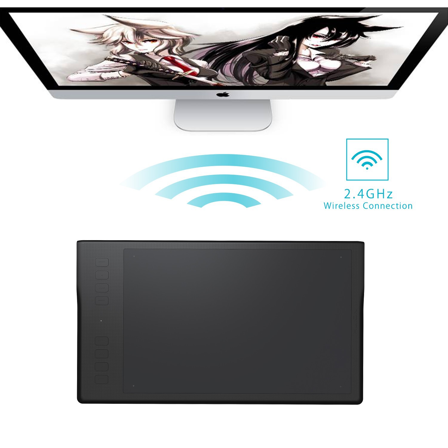 Графический планшет Huion Inspiroy Q11K Black (279x174мм, 5080lpi, 8192 уровня, 233 PPS, Wi-Fi, USB)