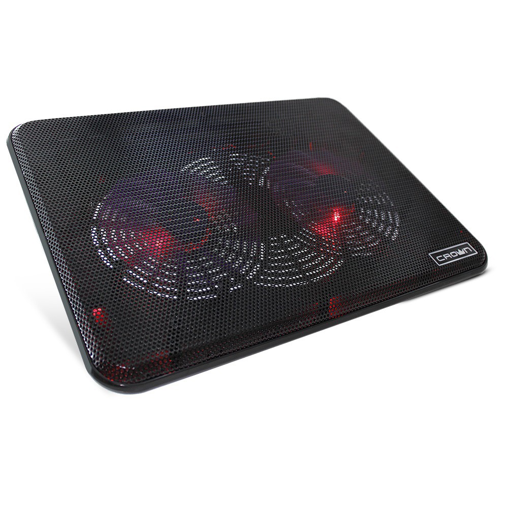Подставка для ноутбука CrownMicro CMLC-202T (17", 2х 140мм, красная LED подсветка красная, USB)