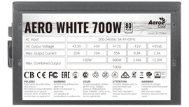 Блок питания 700W Aerocool Aero White 700W