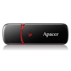 USB flash disk 32Gb Apacer AH333 AP32GAH333B-1 Black (с колпачком, пластик)