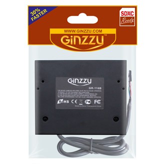 Картридер GINZZU GR-116B Black (внутренний, 6 слотов, USB 2.0)
