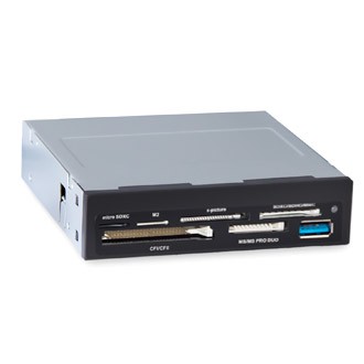 Кардридер GINZZU GR-166UB Black (внутренний, 3.5", USB 3.0)