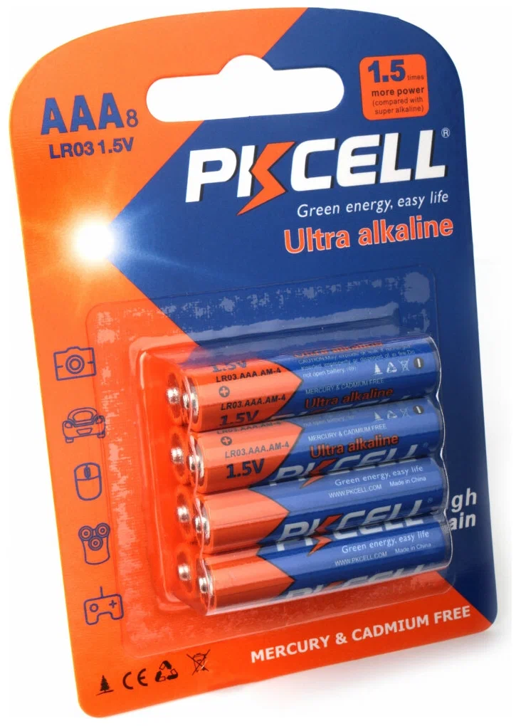 Батарейка PKCELL LR03-8B (AAA, 8шт в блистере)