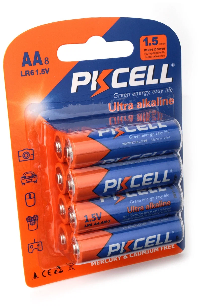 Батарейка PKCELL LR6-8B (AA, 8шт в блистере)