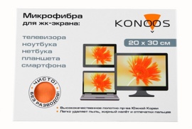 Салфетки Konoos KT-1 Салфетка из микрофибры для ЖК-экранов (TV, LCD) 20x30см