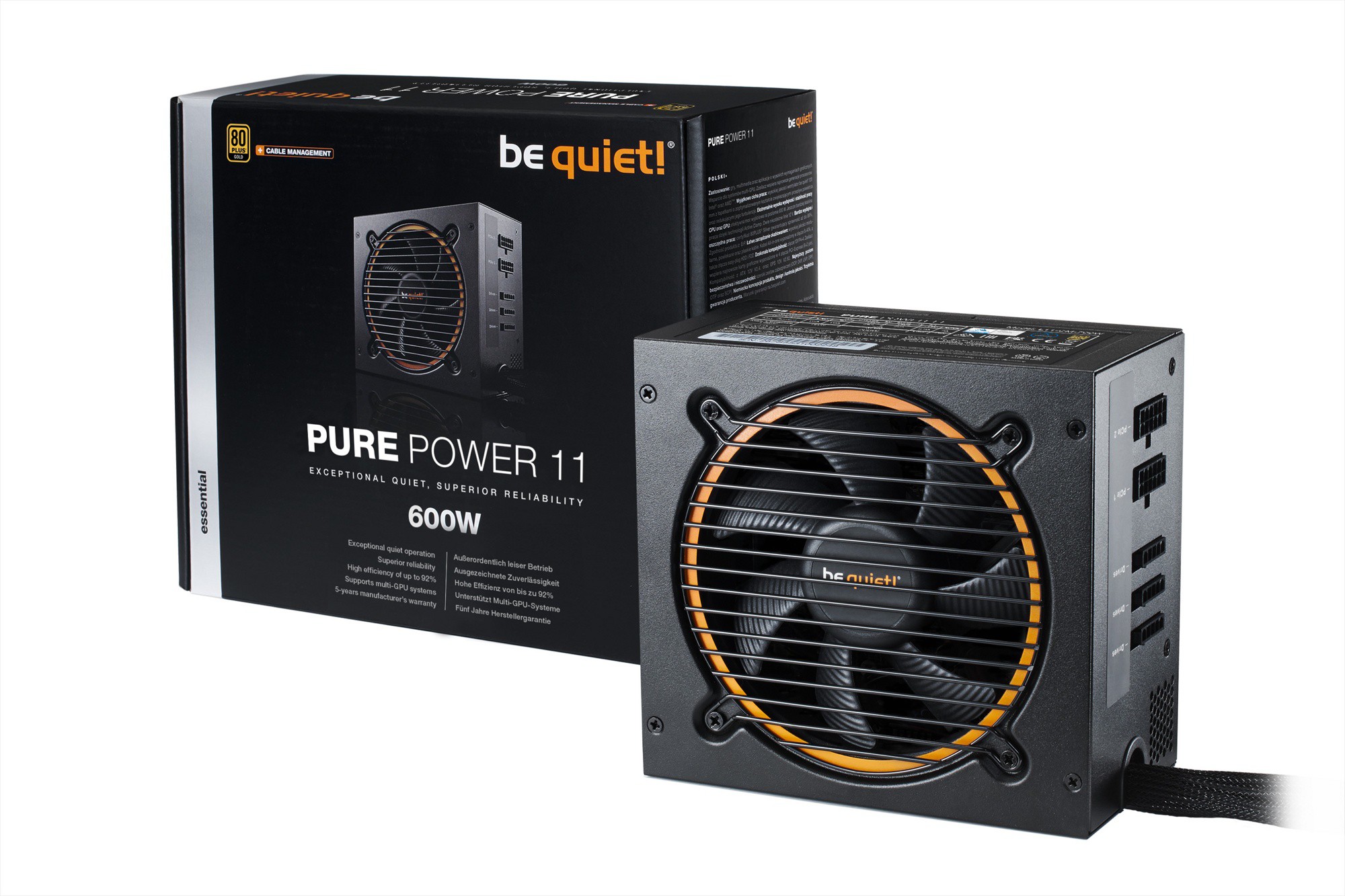 Блок питания 600W be quiet! Pure Power 11 600W CM (BN298) (120мм, 24+8pin, 4x6/8pin, 3xMolex, 6xSATA, 80+ Gold, Cable Managment)