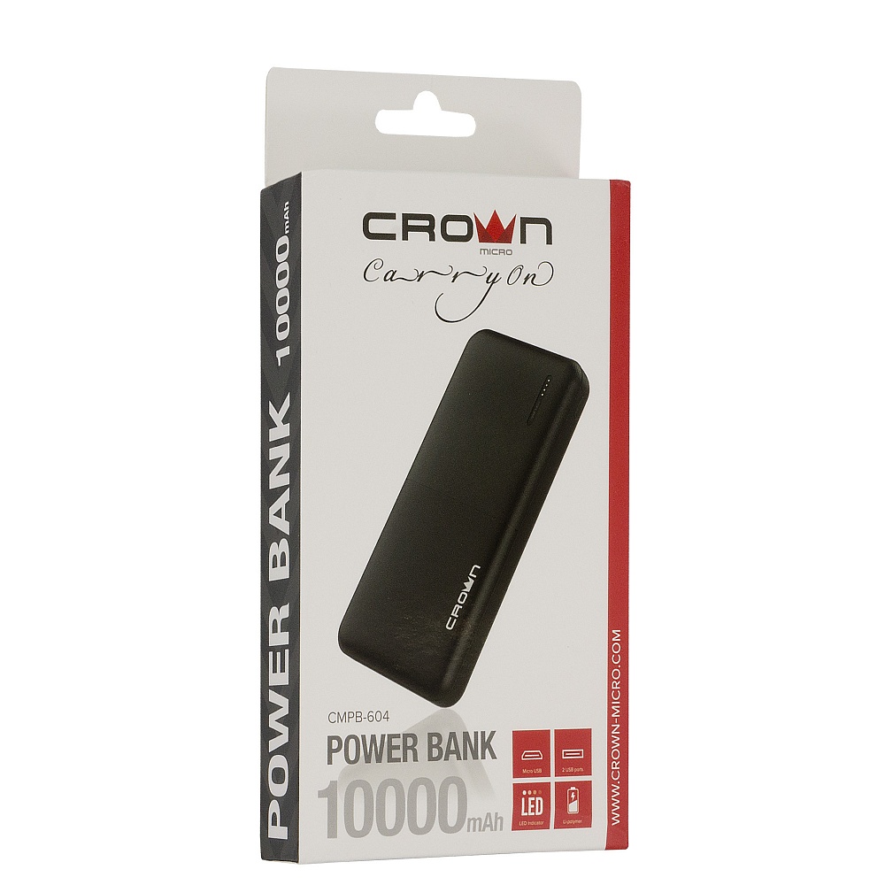 Портативное зарядное устройство CROWN CMPB-604 black