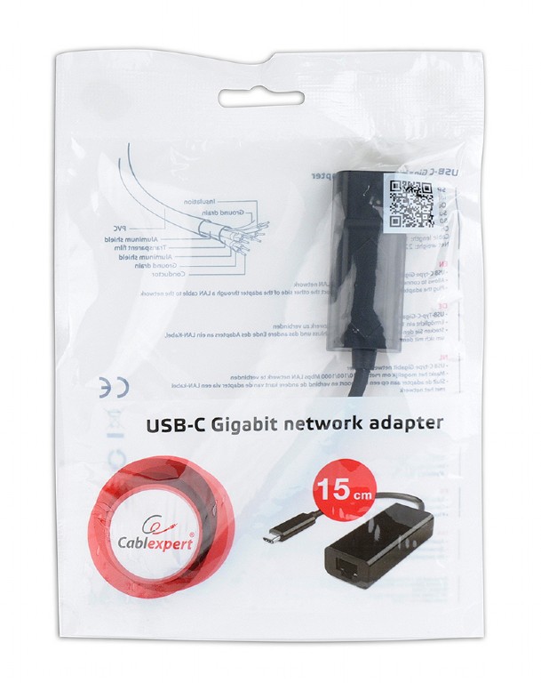 Сетевой адаптер Cablexpert A-CM-LAN-01 USB-C(Type-C)(вилка) to Glan