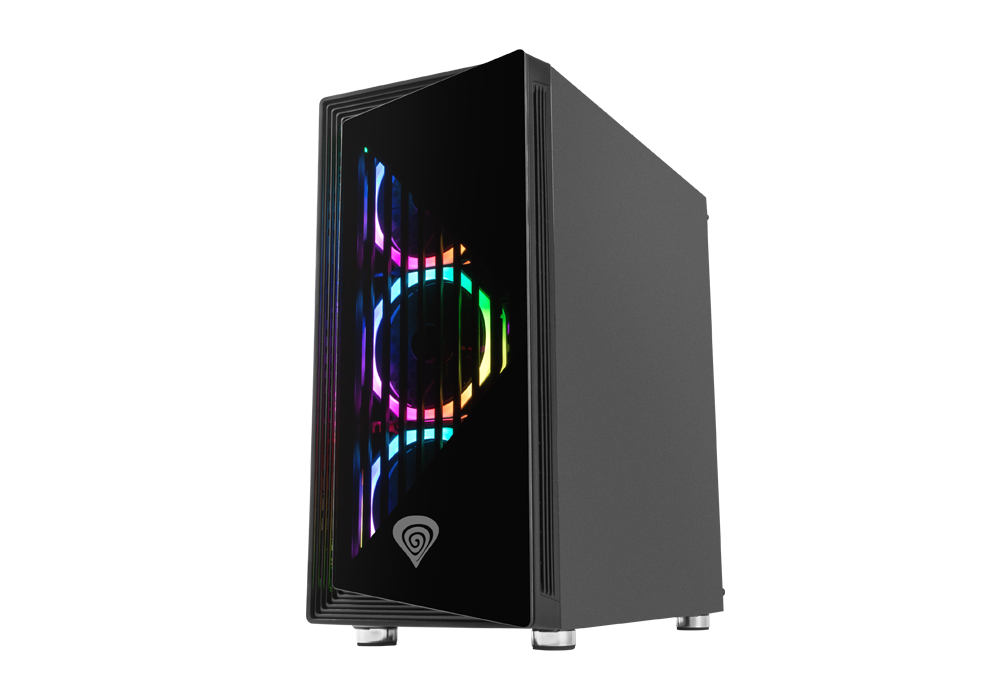 Корпус Genesis IRID 400 RGB (NPC-1429) Black (Miditower, ATX, 2xUSB2+2xUSB3, 4xFan, w/o PSU, Window, RGB)