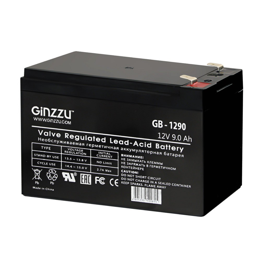 Аккумулятор для ибп GINZZU GB-1290 12V 9Ah