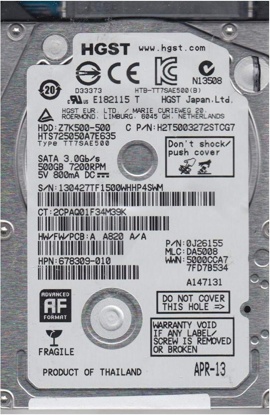 Жесткий диск 500Gb Hitachi HGST Z7K500 HTS725050A7E635