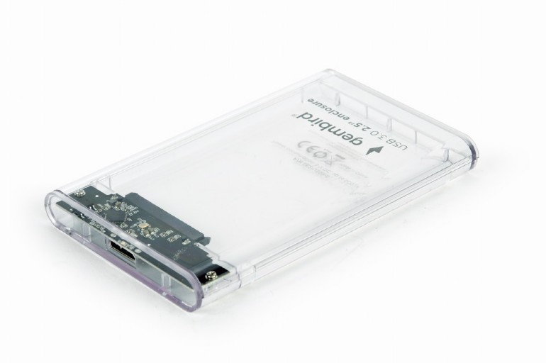 Бокс для внешнего подключения HDD Gembird EE2-U3S9-6 (2.5" 9.5mm, USB3.0, прозрачный пластик)
