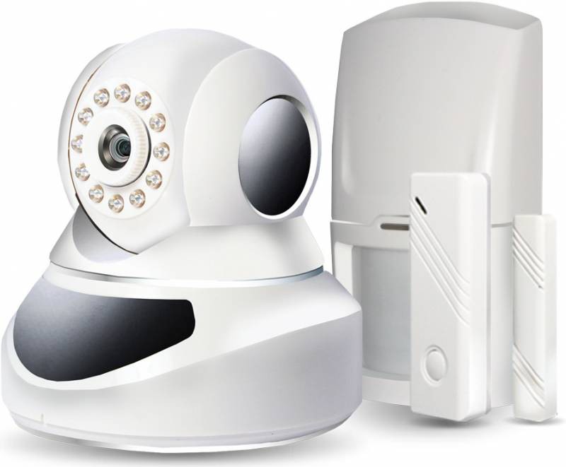 Охранная система GINZZU HS-K07W (WiFi/LAN, камера, датчики движения и двери, пульт)