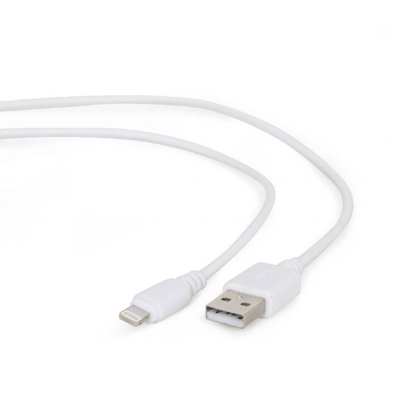 Кабель Cablexpert CC-USB2-AMLM-W-0.1M (USB -> Lightning) white, 0.1m