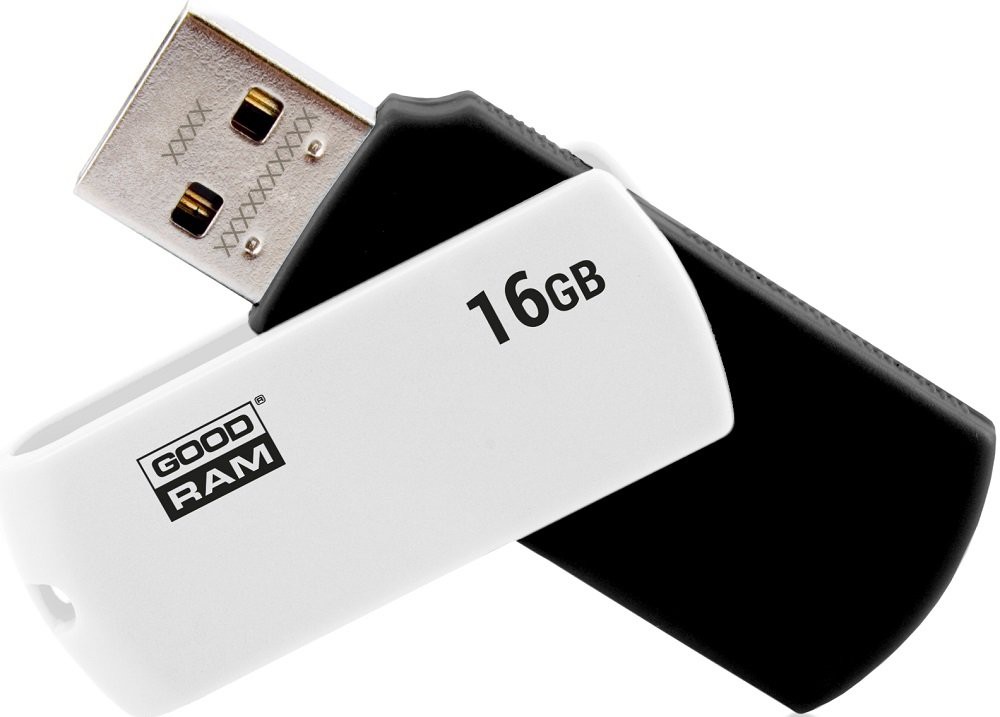 USB flash disk 16Gb Goodram UCO2 16Gb (UCO2-0160KWR11) Black/White (раскладной корпус, пластик, 20/5МB/s, USB 2.0)