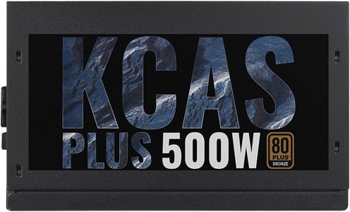   500W Aerocool KCAS PLUS-500W (24+8 pin, 2x6/8pin, 4xMOLEX, 7xSATA, 80+ Bronze)