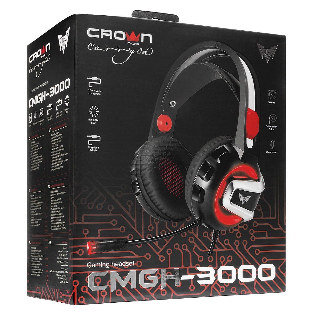  Crown CMGH-3000 Black/Red (, , USB  , , 20-20000, 32 )