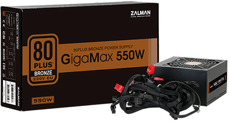   550W Zalman GigaMax (GVII) (ZM550-GVII) (120, 24+8pin, 2x6/8pin, 3xMolex, 5xSata, 80+Bronze)