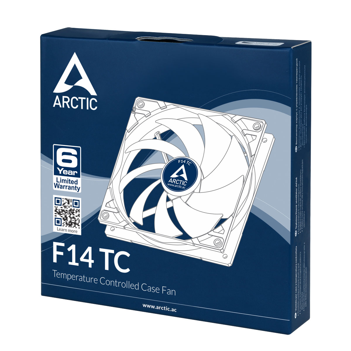  Arctic Cooling F14 TC (ACFAN00081A) Black/White (140mm, 400-1350rpm, 74CFM, 22.5-24.5dBa, FDB, 3-pin)