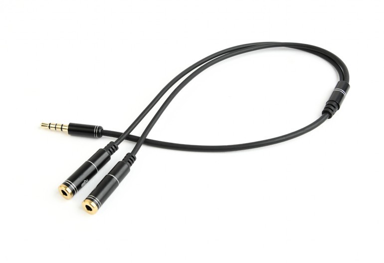  Cablexpert CCA-417M (3.5mm 4-pin -> 3.5mm+ mic) Metal, black