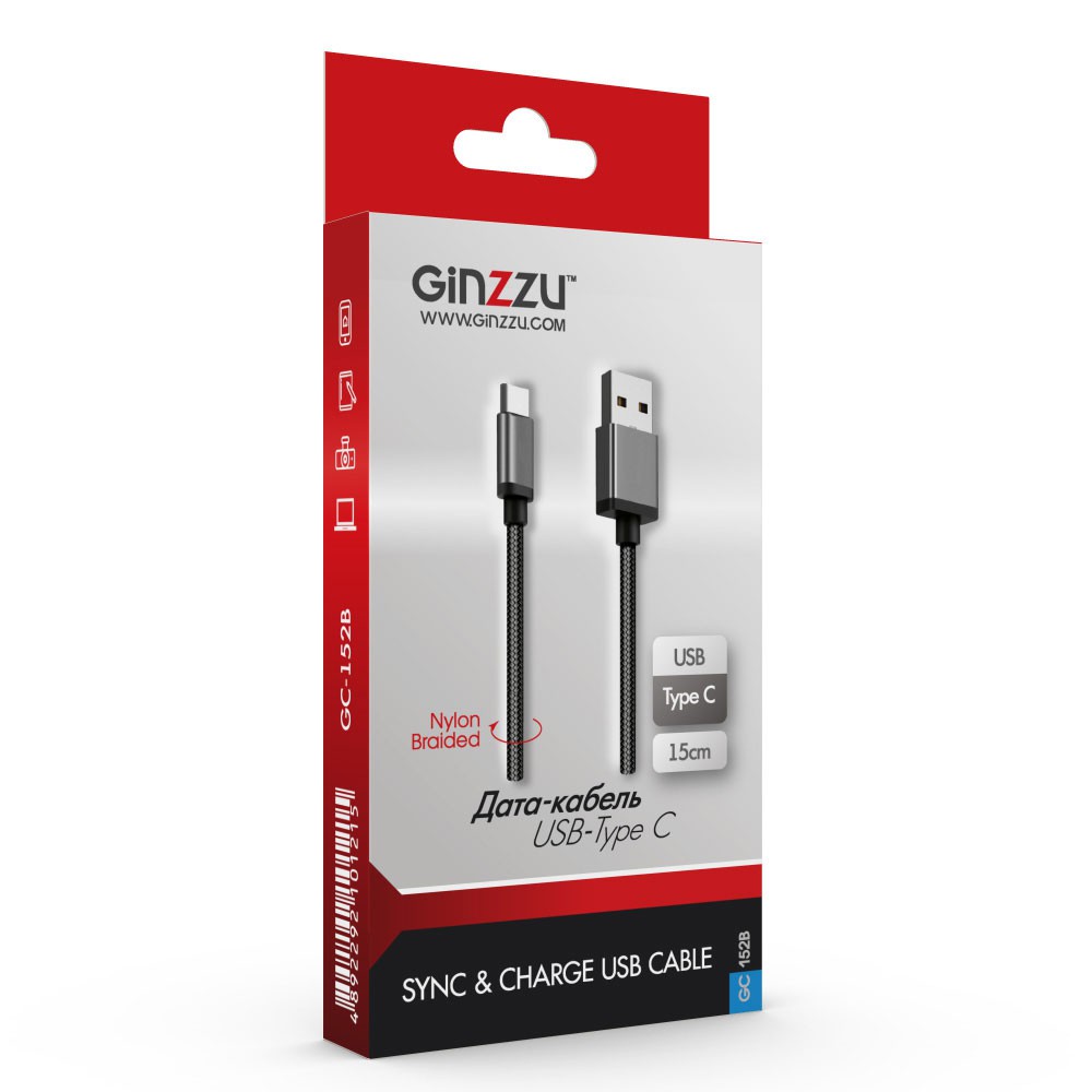  GINZZU GC-152B Black (USB -> USB Type-C)