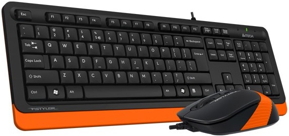 Клавиатура+мышь A4Tech Fstyler F1010 (черный оранжевый)