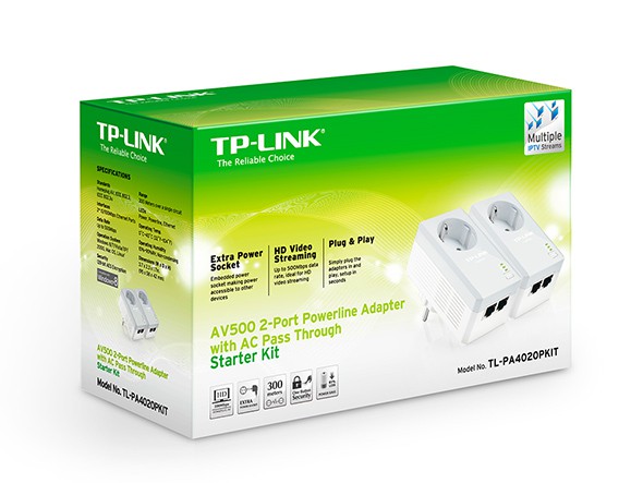  Powerline TP-Link TL-PA4020PKIT (2xAV500, 500Mbit/s,  )