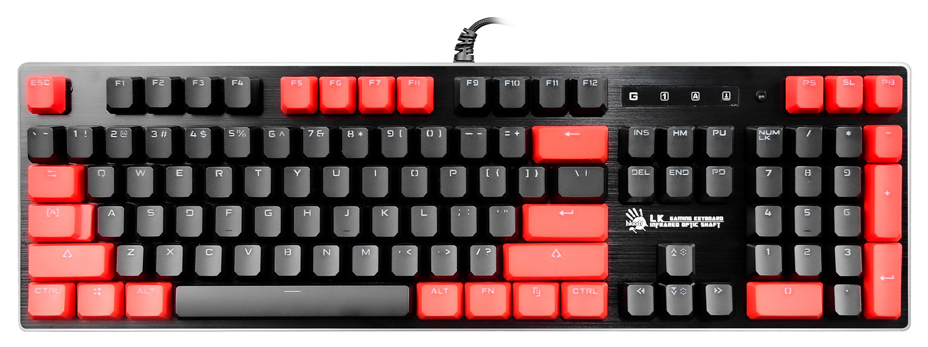 Клавиатура A4Tech Bloody B820N LIGHT STRIKE черный/красный